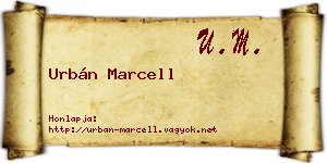 Urbán Marcell névjegykártya
